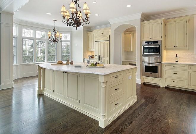 close-up of wood-look laminate floors planks in Barberton